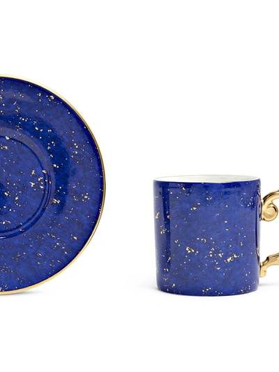L'objet Lapis Espresso Cups And Saucers (set Of 6) In Blue