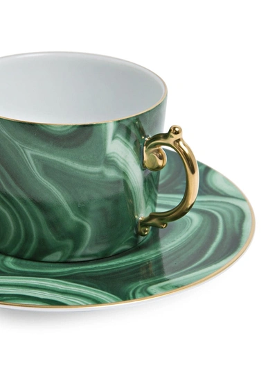 Shop L'objet Malachite Tea Cup Set In Green