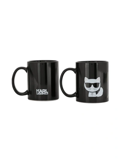 Shop Karl Lagerfeld K/ikonic Mug Set In Black
