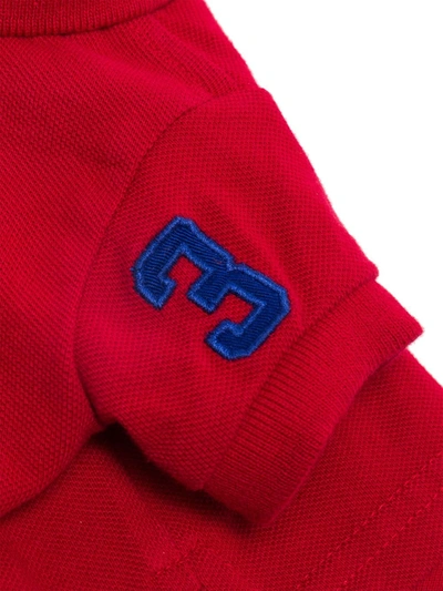 Shop Polo Ralph Lauren Logo Applique Dog Polo Shirt In Red