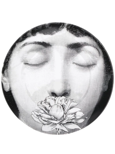 Shop Fornasetti Printed Face Plate In Black