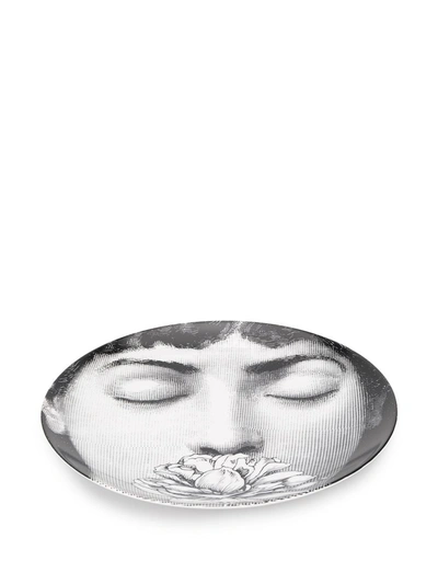 Shop Fornasetti Printed Face Plate In Black