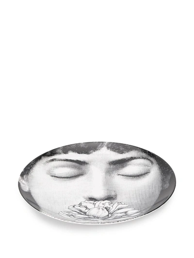 Fornasetti Printed Face Plate In Black