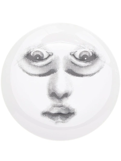 Shop Fornasetti Upside Down Face Plate In White
