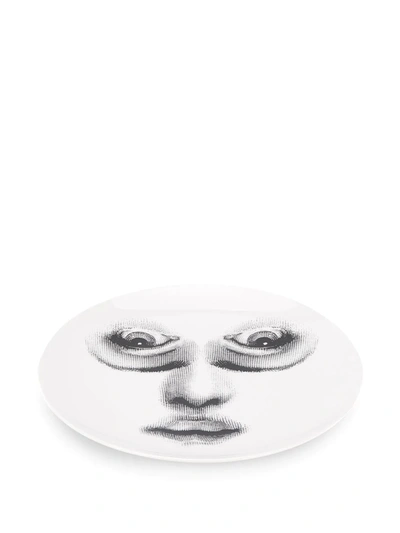 Shop Fornasetti Upside Down Face Plate In White