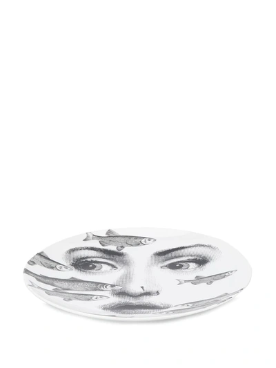 Shop Fornasetti Illustrated Plate In White