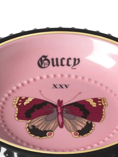 Shop Gucci Butterfly Trinket Tray In Pink