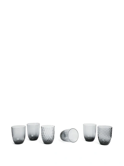 Nasonmoretti Set Of Six Idra Water Glass In Grey