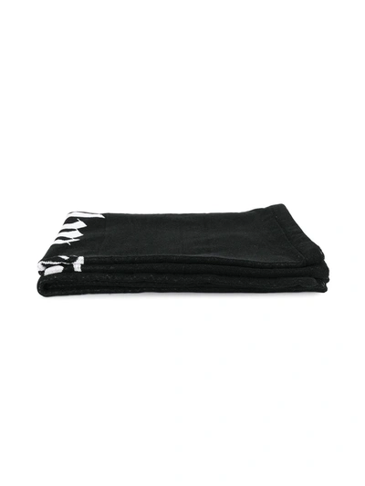 Shop Palm Angels Signature Logo Towel In 1001 Black White