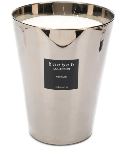 Shop Baobab Collection Platinum 24 Scented Candle (3kg) In Silver