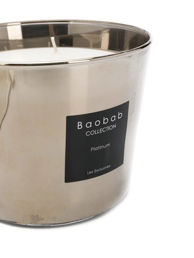 Baobab Collection Platinum Scented Candle (500g) In Silver