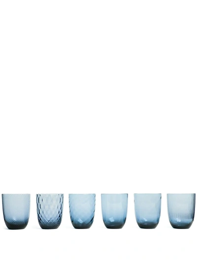 Shop Nasonmoretti Idra Water Glasses (set Of 6) In Blue