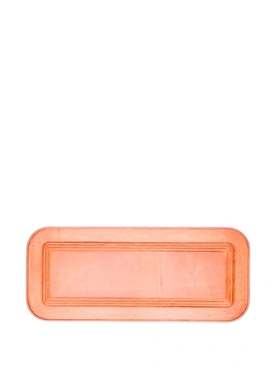 Fornasetti Mano-print Wood Tray In Red