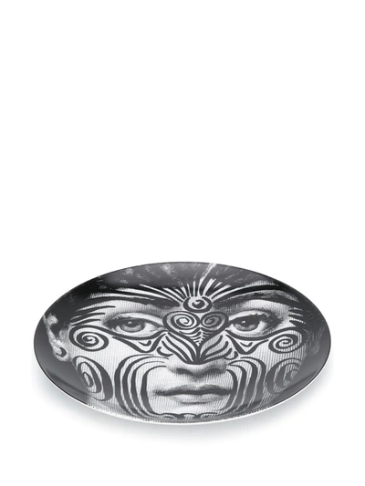 Fornasetti Lina Cavalieri-print Wall Plate In Black