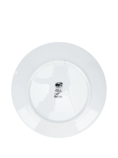 Fornasetti Lina Cavalieri-print Wall Plate In White