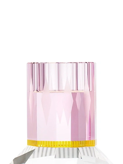 Reflections Copenhagen Chicago Crystal T-light Holder Rose/yellow/clear In Pink
