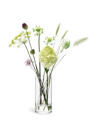 Shop Lsa International Small Column Vase (28cm) In Neutrals