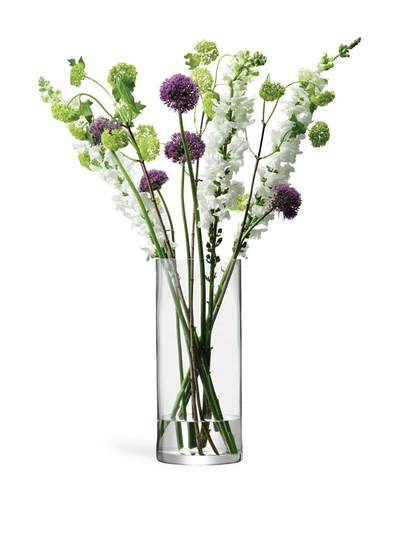 Shop Lsa International Column Medium Glass Vase In Neutrals