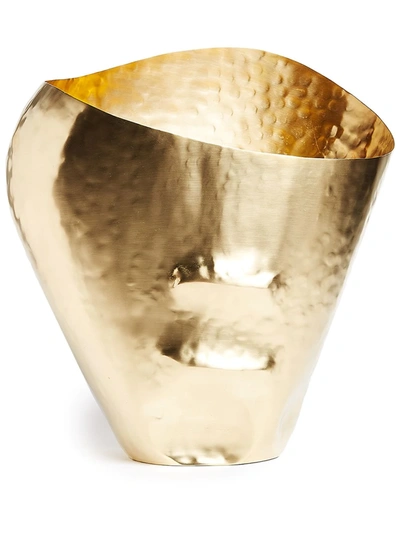 Shop Tom Dixon Hammered Bash Vase In Gold