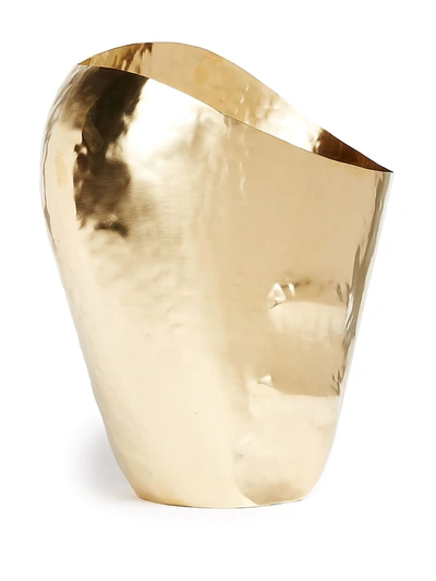 Shop Tom Dixon Hammered Bash Vase In Gold