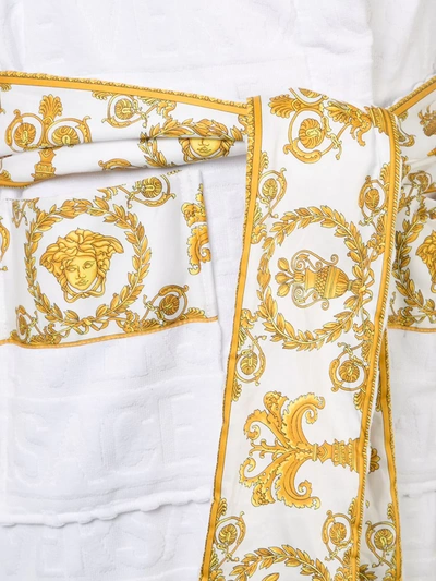 Shop Versace Home I Love Baroque Bathrobe In White