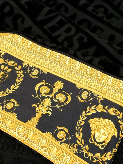 Versace Home Barocco Trim Bath Towel In Black