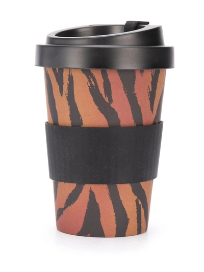 Shop Palm Angels Tiger Stripe Thermal Cup In Black