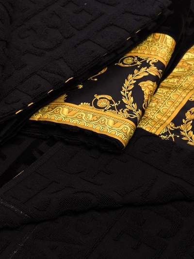 Shop Versace 5-piece Barocco Towel Set In Black