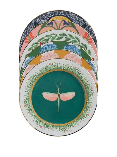 La Doublej Mosaico Dessert Plates (set Of 2) In Orange