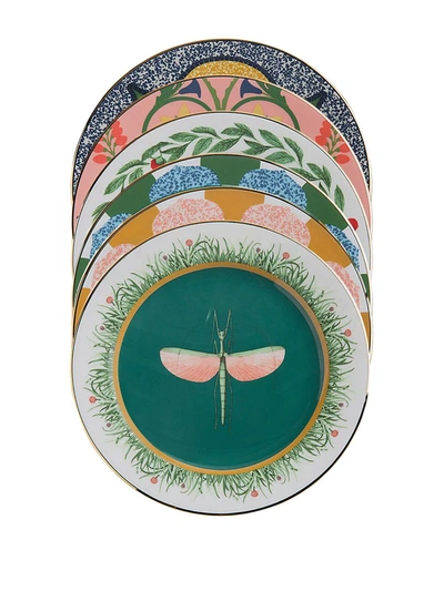 La Doublej Posie Dessert Plates (set Of 2) In Green