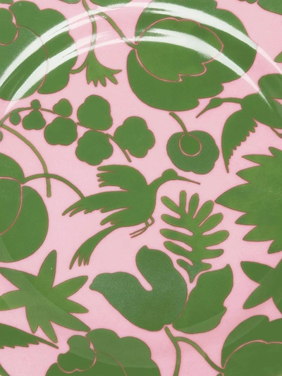 La Doublej Wildbird Set Of 2 Dessert Plates In Pink