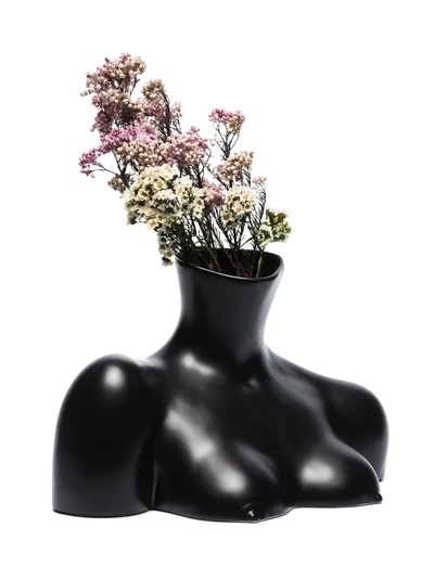 Shop Anissa Kermiche Breast Friend Ceramic Vase In Black