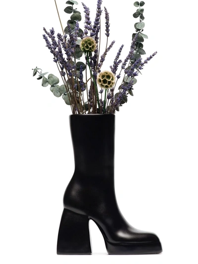 Shop Anissa Kermiche X Nodaleto Ceramic Boot Vase In Black