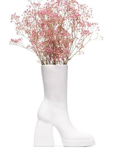 Shop Anissa Kermiche X Nodaleto Right-side Boot Vase In White