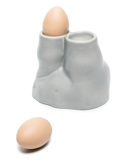 Shop Anissa Kermiche L'egg Double Ceramic Tealight Holder In Grey