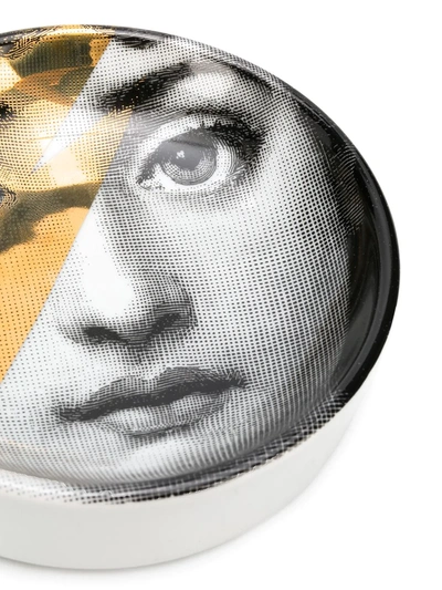 Fornasetti Posacenere Rotondo Teme E Variazioni Ashtray In Black