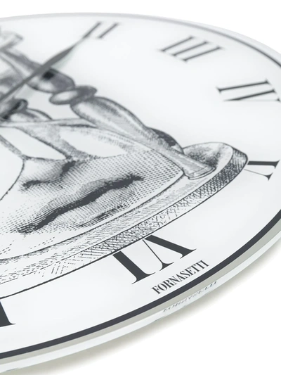 Fornasetti Timer-face Round Wall Clock In White