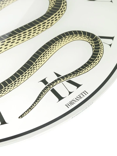 Shop Fornasetti Serpent Print Clock In White