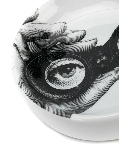 Fornasetti Binoculars-print Ashtray (12cm) In White