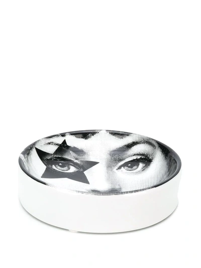 Shop Fornasetti Face Print Ashtray (12cm) In Black