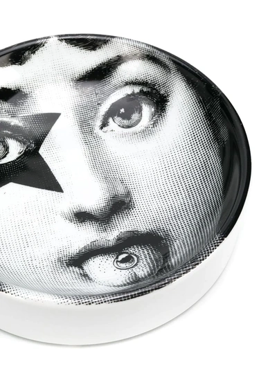 Shop Fornasetti Face Print Ashtray (12cm) In Black