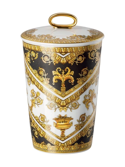 Shop Versace I Love Baroque Porcelain Scented Candle In Yellow
