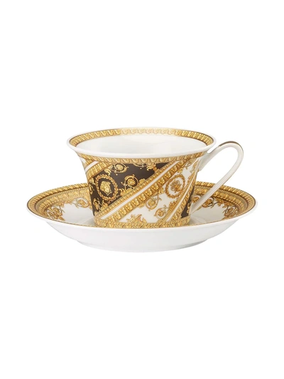 Shop Versace I Love Baroque Cup And Saucer Set In Yellow