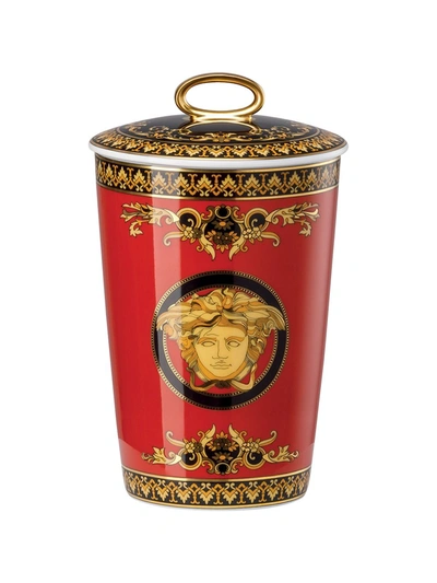 Shop Versace Medusa Scented Candle In Red