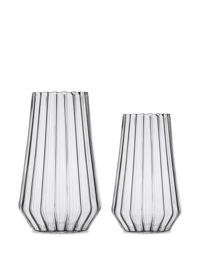 Shop Fferrone Design Medium Stella Glass Vase In Transparent