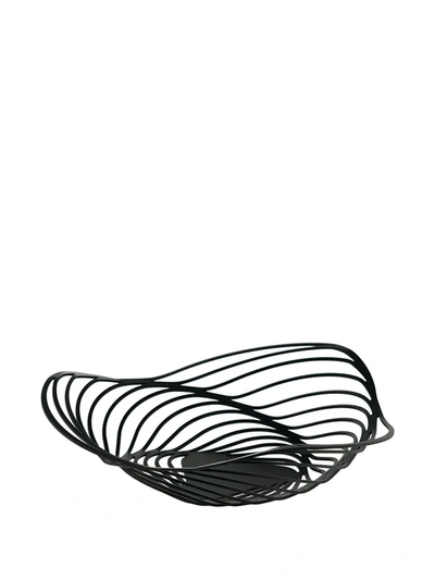 Shop Alessi Trinity Fruit Basket In Black