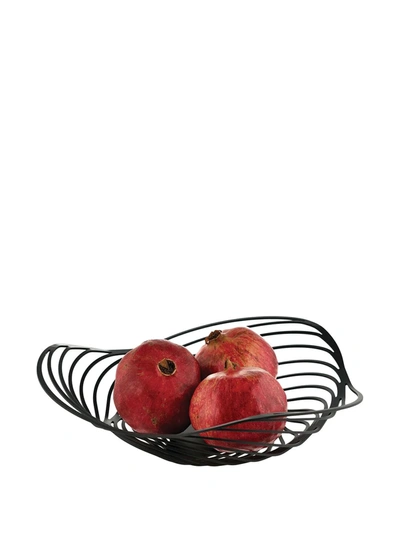 Shop Alessi Trinity Fruit Basket In Black