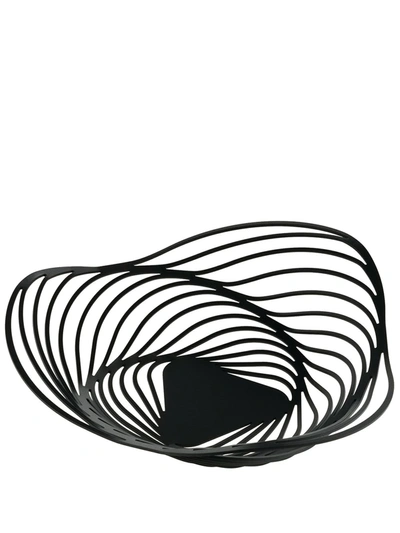 Shop Alessi Trinity Fruit Basket In Black