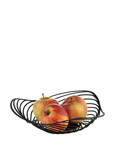 Shop Alessi Trinity Fruit Basket In Black