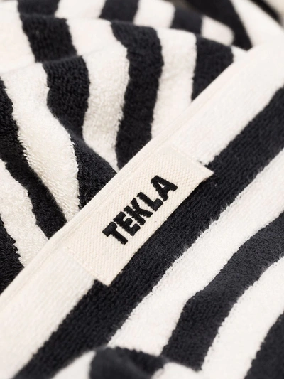 Shop Tekla Stripe-print Towel Set In Black